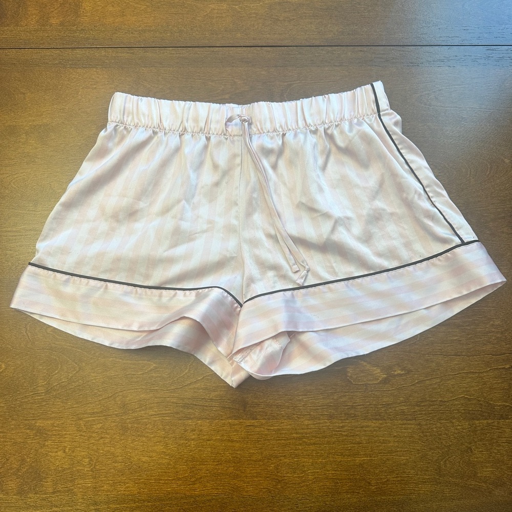 Victoria's Secret Light Pink and White Striped Shorts